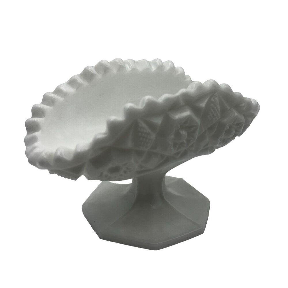 Vintage Milk Glass Pedestal Candy Dish Compote Bowl